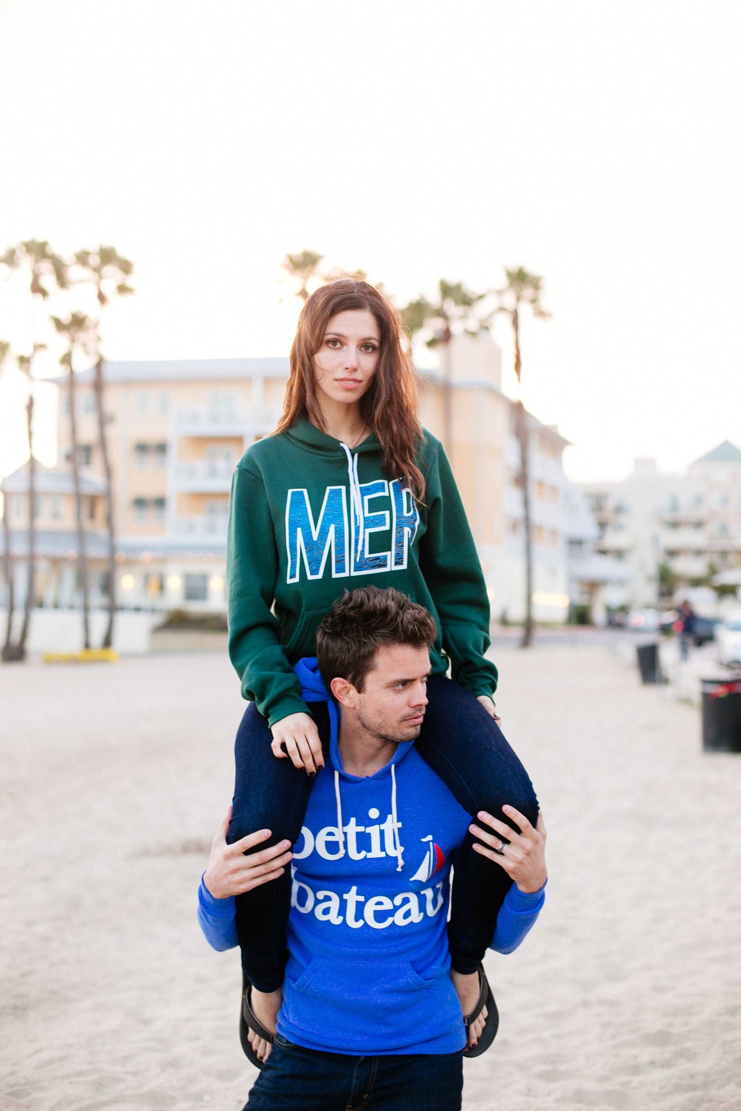 Women's Mer Hoodie Green Pullover Hoodie-Vaughn de Heart