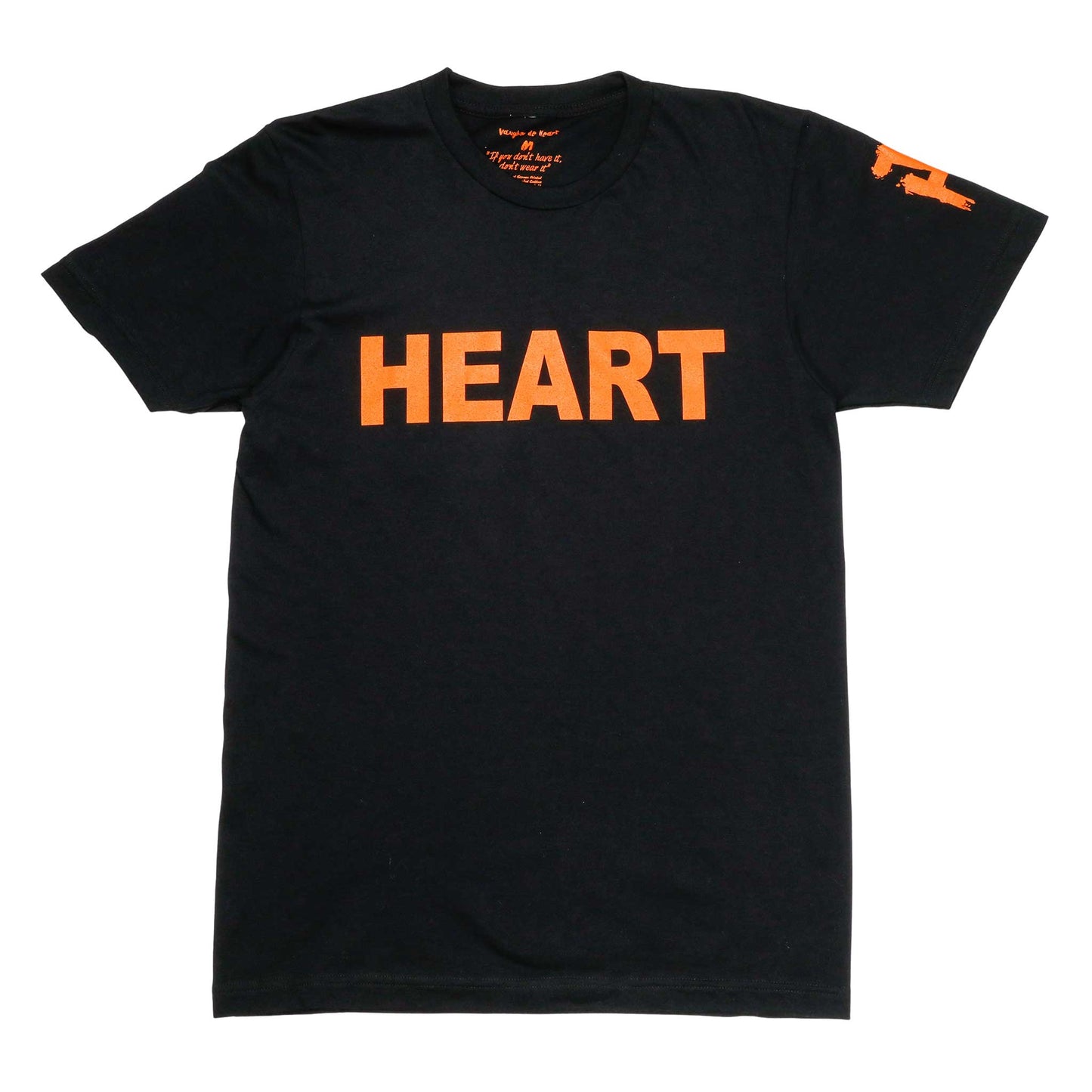 Men's - Heart Black and Orange Crew Neck T-Shirt-Vaughn de Heart