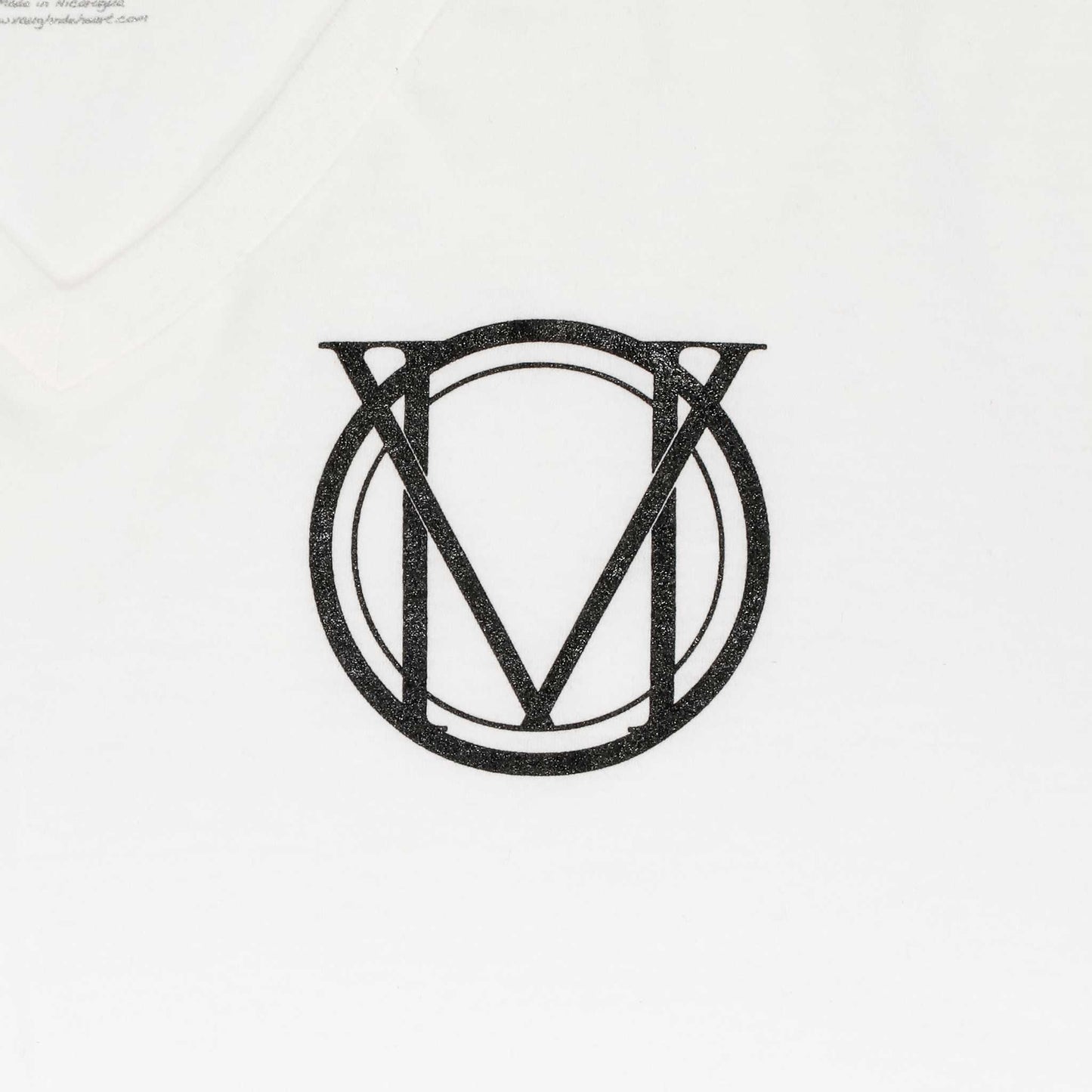 Men's - Circle Logo White V Neck T-Shirt-Vaughn de Heart