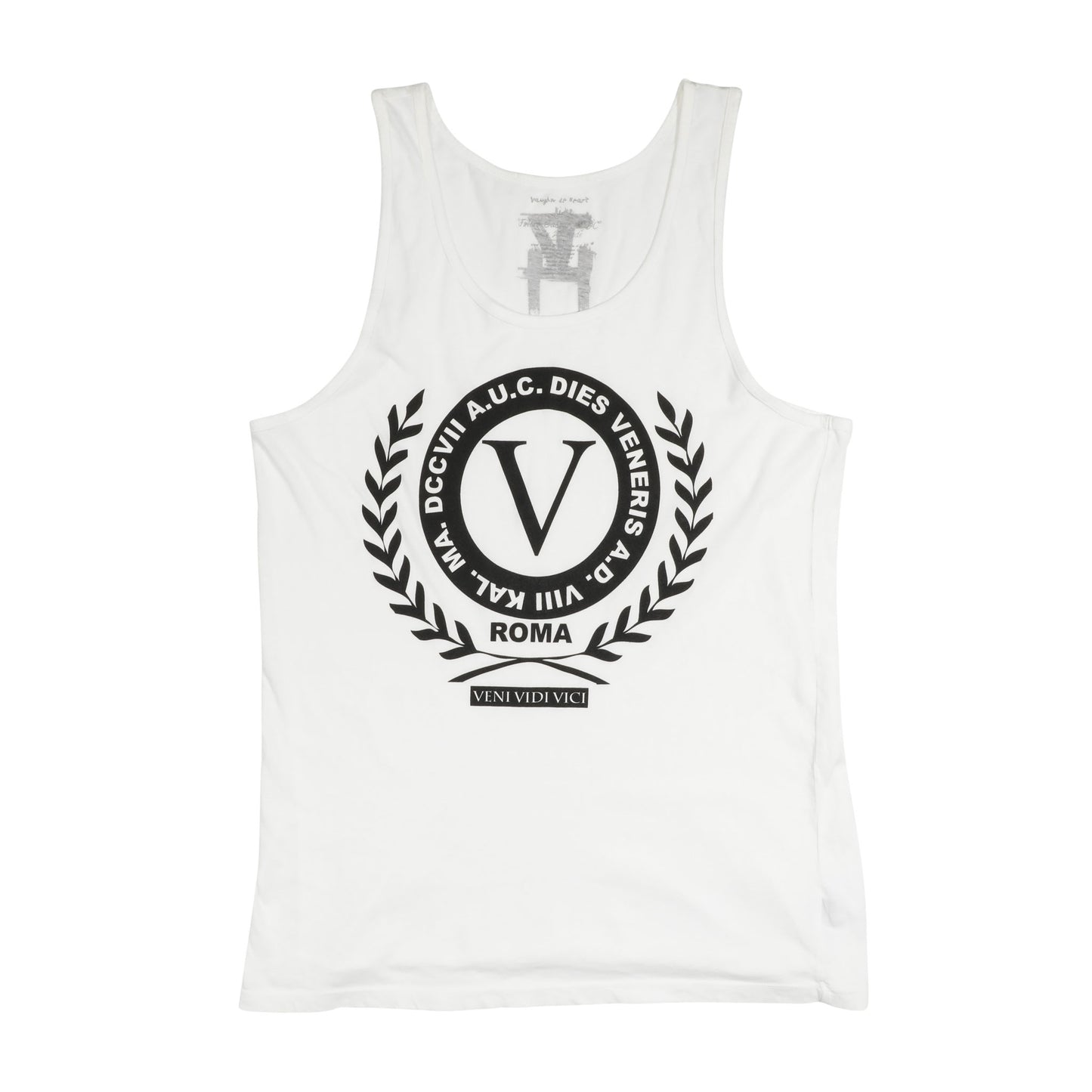 Men's - Roma White Tank Top A-Shirt-Vaughn de Heart