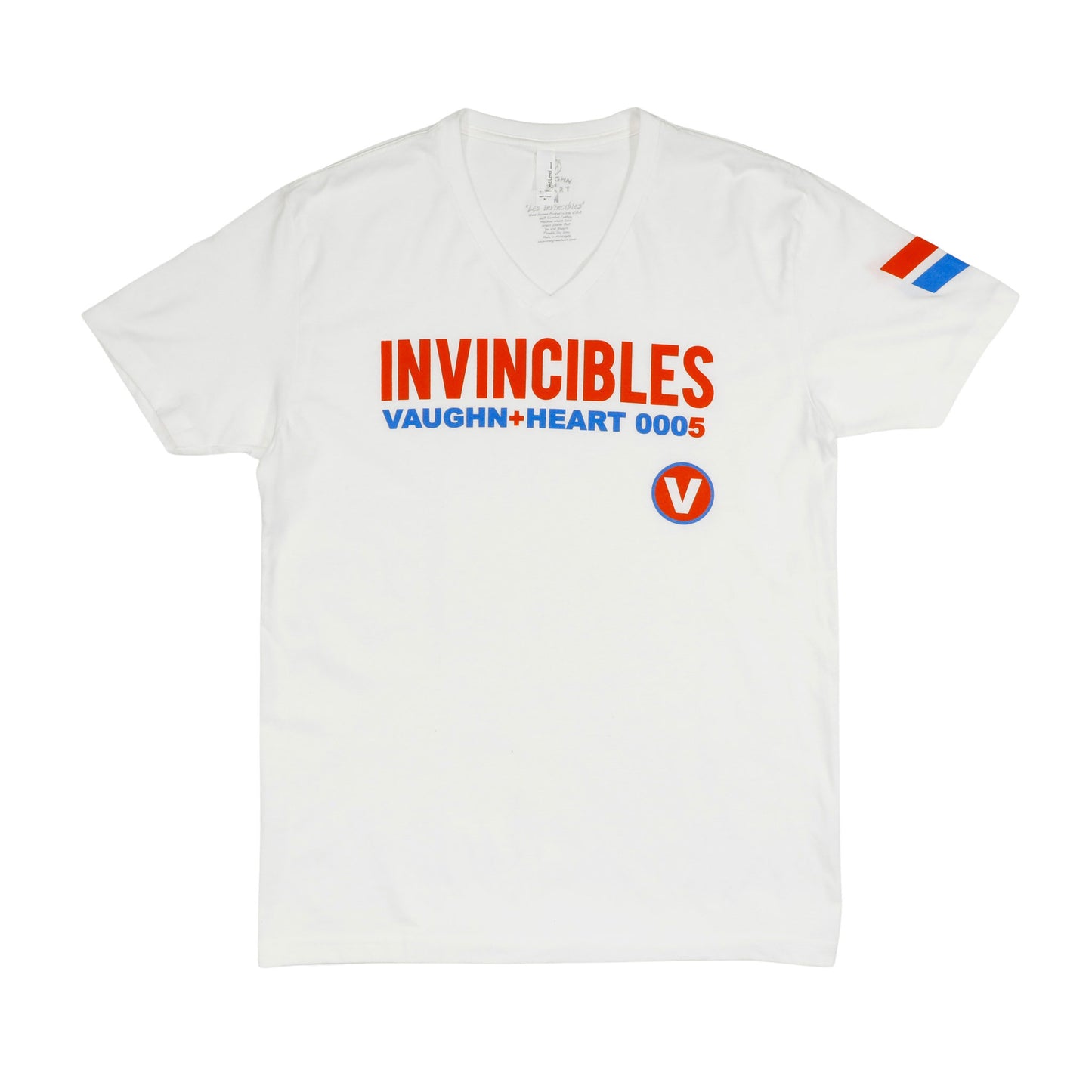 Men's - Invincibles Arsenal Soccer White V-Neck T-Shirt-Vaughn de Heart