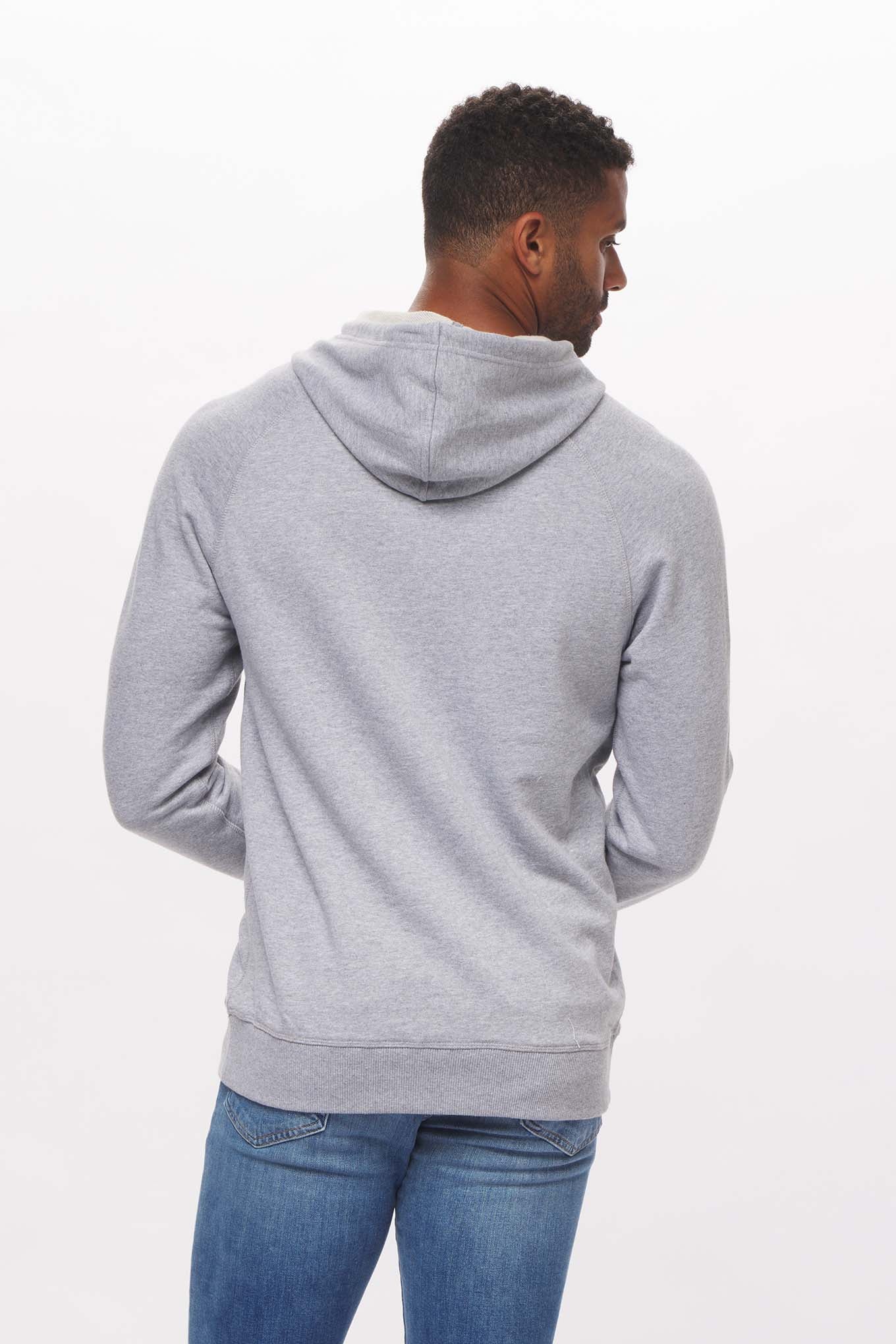 Men's - Voilier - Heather Grey V Nautical Flag Pullover Hoodie-Vaughn de Heart