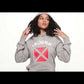Women's - Voilier - Heather Grey V Nautical Flag Pullover Hoodie