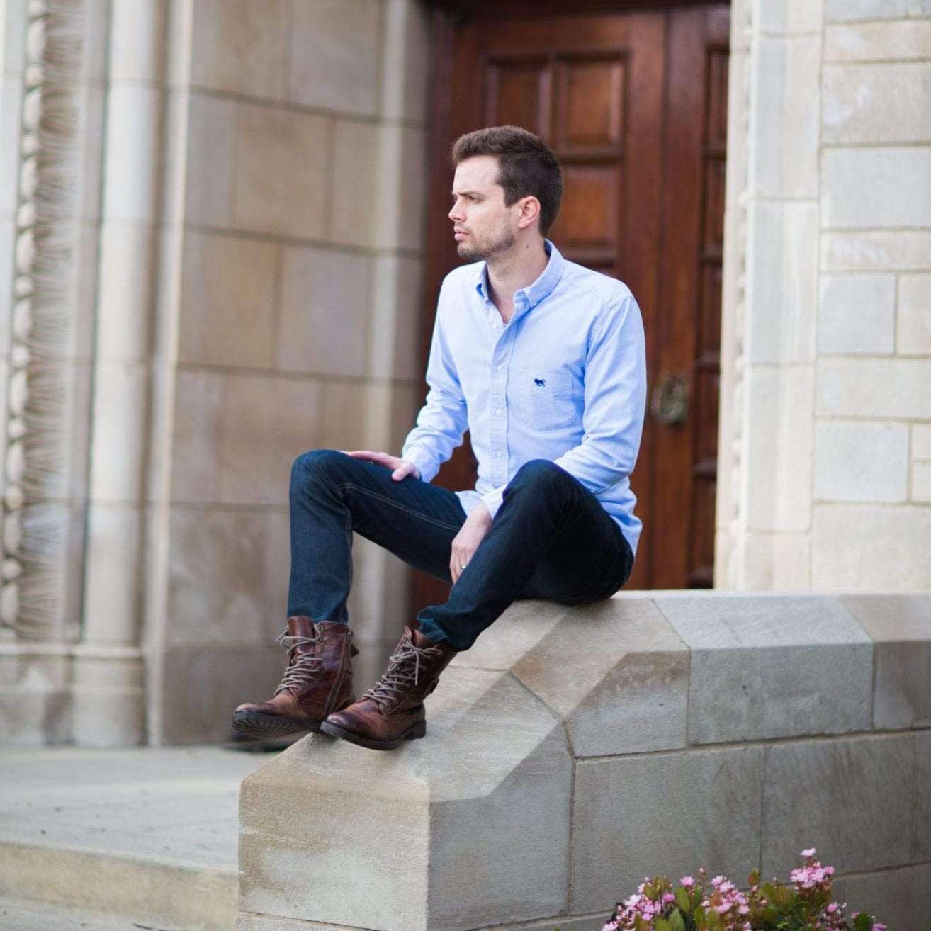 Men's - Je Suis un Lion Blue Oxford-Vaughn de Heart