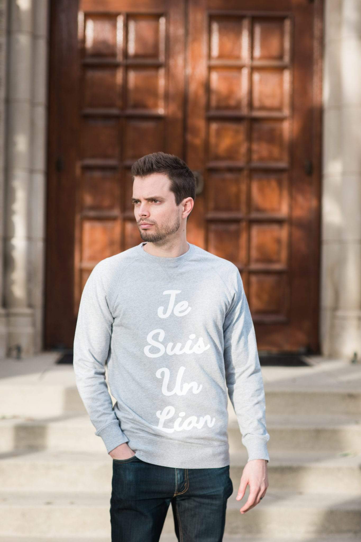 Men's - Je Suis un Lion Heather Grey Sweater-Vaughn de Heart