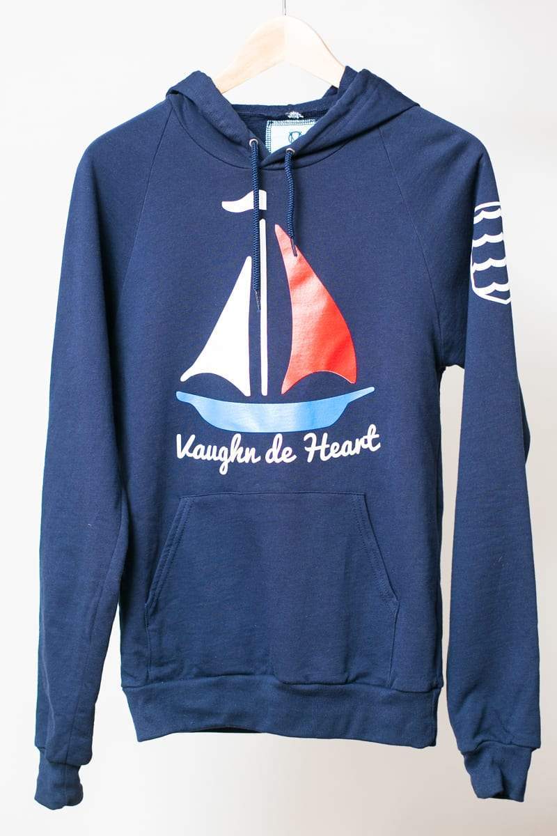 Seafarer Navy Blue Pullover Hoodie-Vaughn de Heart