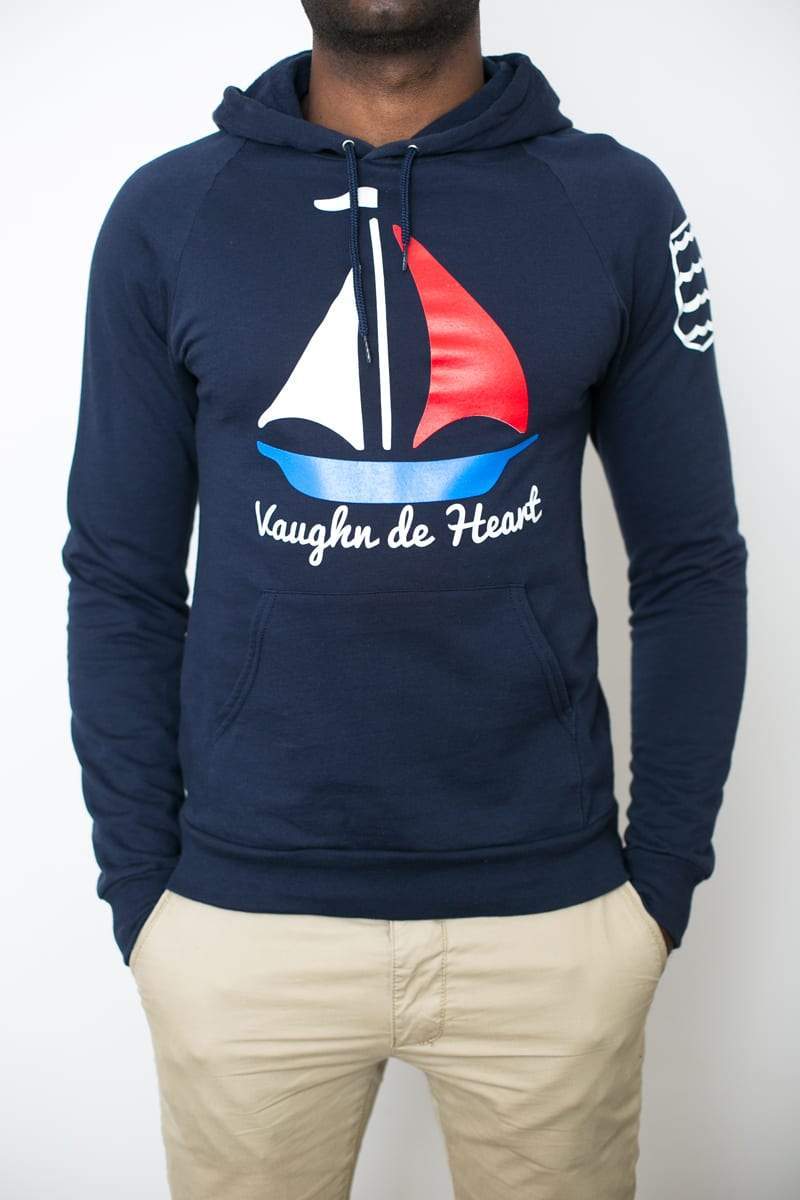 Seafarer Navy Blue Pullover Hoodie-Vaughn de Heart