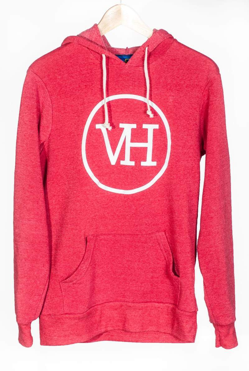 VH Logo Heather Red Hoodie-Vaughn de Heart