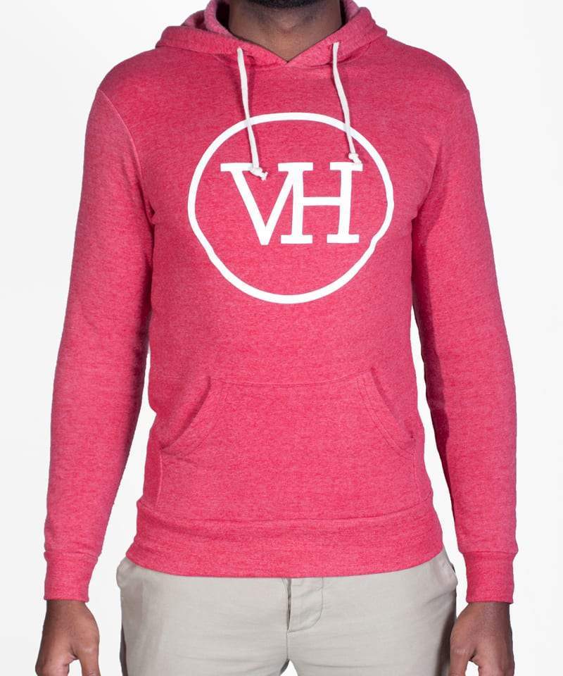 VH Logo Heather Red Hoodie-Vaughn de Heart