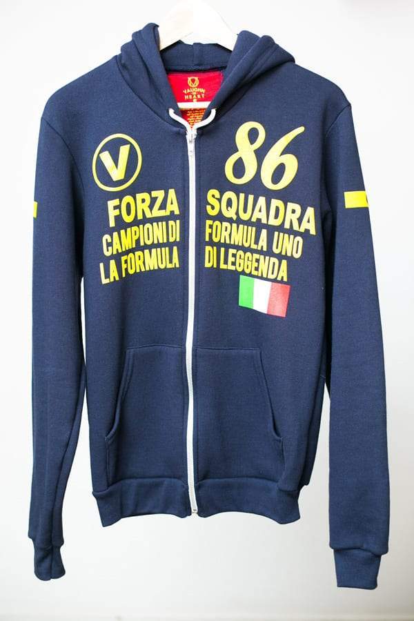 Men's - Forza Squadra Navy Blue Zip Hoodie-Vaughn de Heart