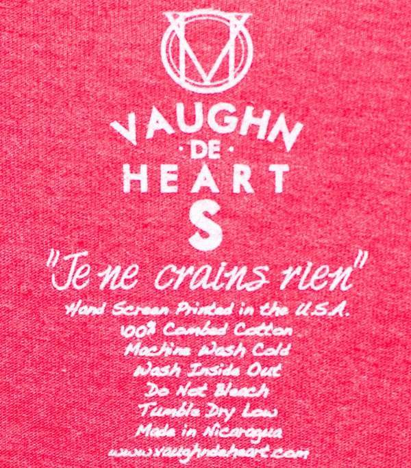 Men's - Institution Heather Red V-Neck T-Shirt-Vaughn de Heart