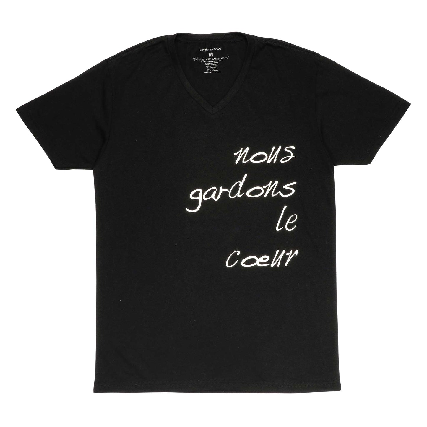 Men's - Nous gardons le coeur Black V-Neck T-Shirt-Vaughn de Heart