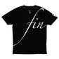 Women's - Fin Black V-Neck T-Shirt-Vaughn de Heart