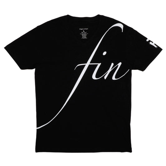 Women's - Fin Black V-Neck T-Shirt-Vaughn de Heart