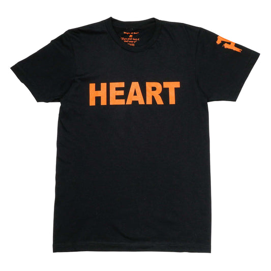 Women's - Heart Black and Orange Crew Neck T-Shirt-Vaughn de Heart