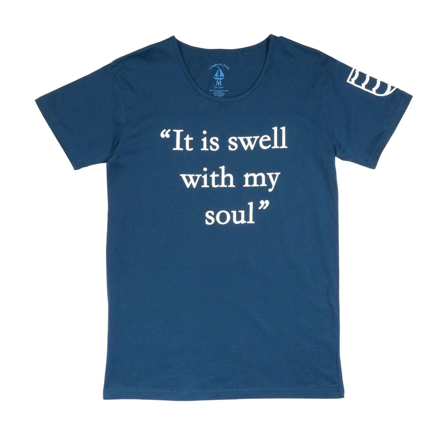 Women's - It is Swell with my Soul Blue Crew Neck T-Shirt-Vaughn de Heart