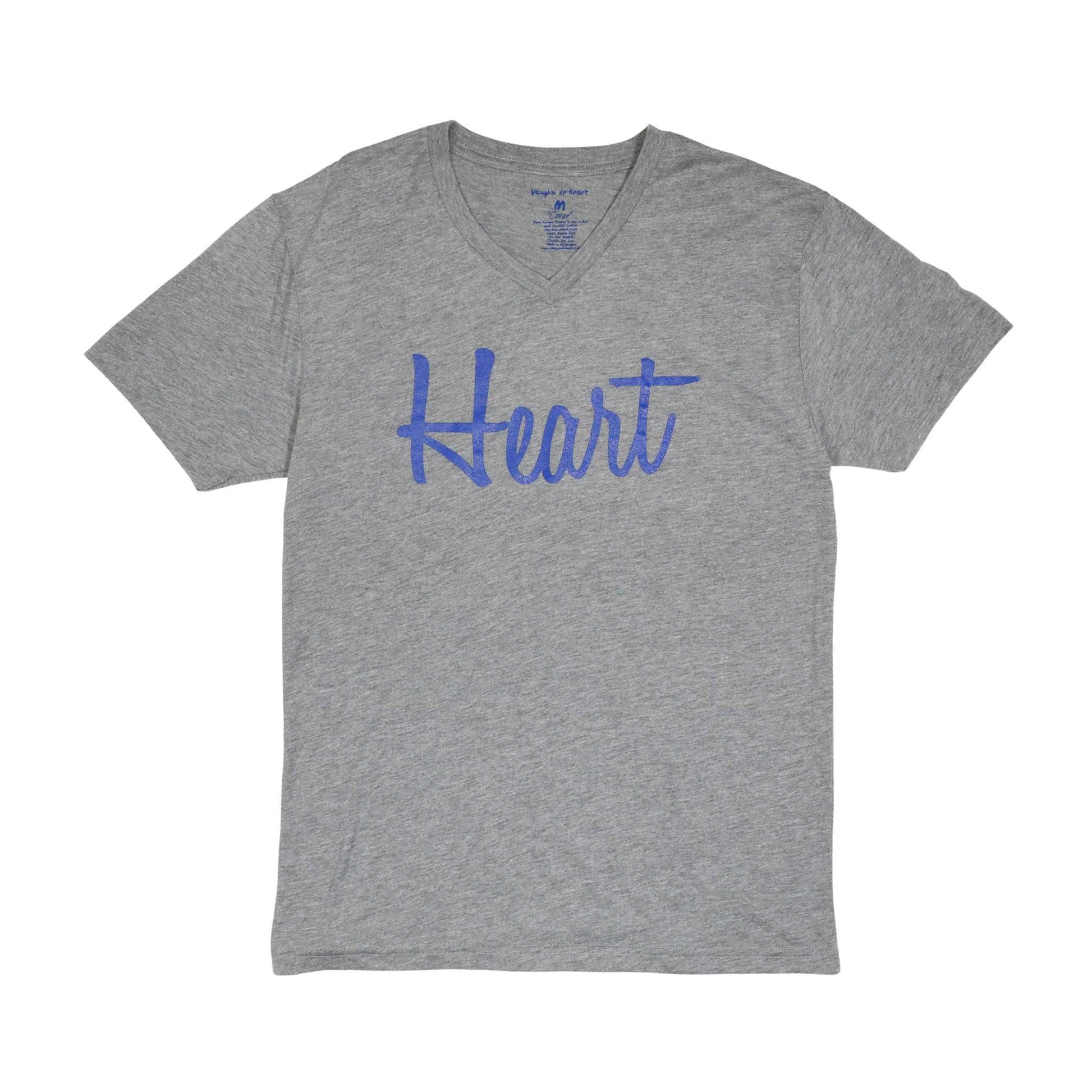 Men's - Heart Heather Grey V-Neck T-Shirt-Vaughn de Heart