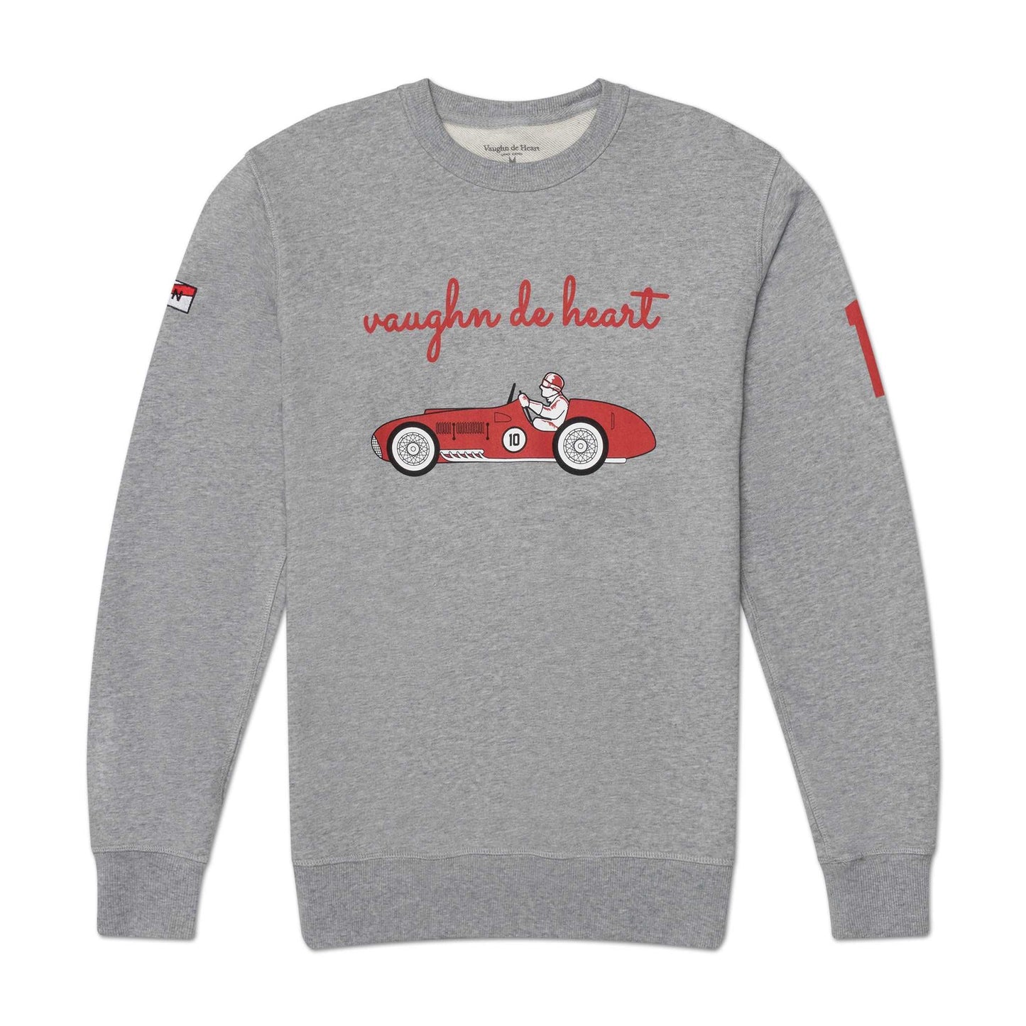 Men's - F1 Sweatshirt - Uno Zero Automobilismo Heather Grey Sweater-Vaughn de Heart