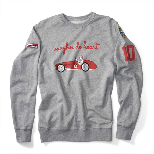 Women's - F1 Sweatshirt - Uno Zero Automobilismo Heather Grey Sweater-Vaughn de Heart