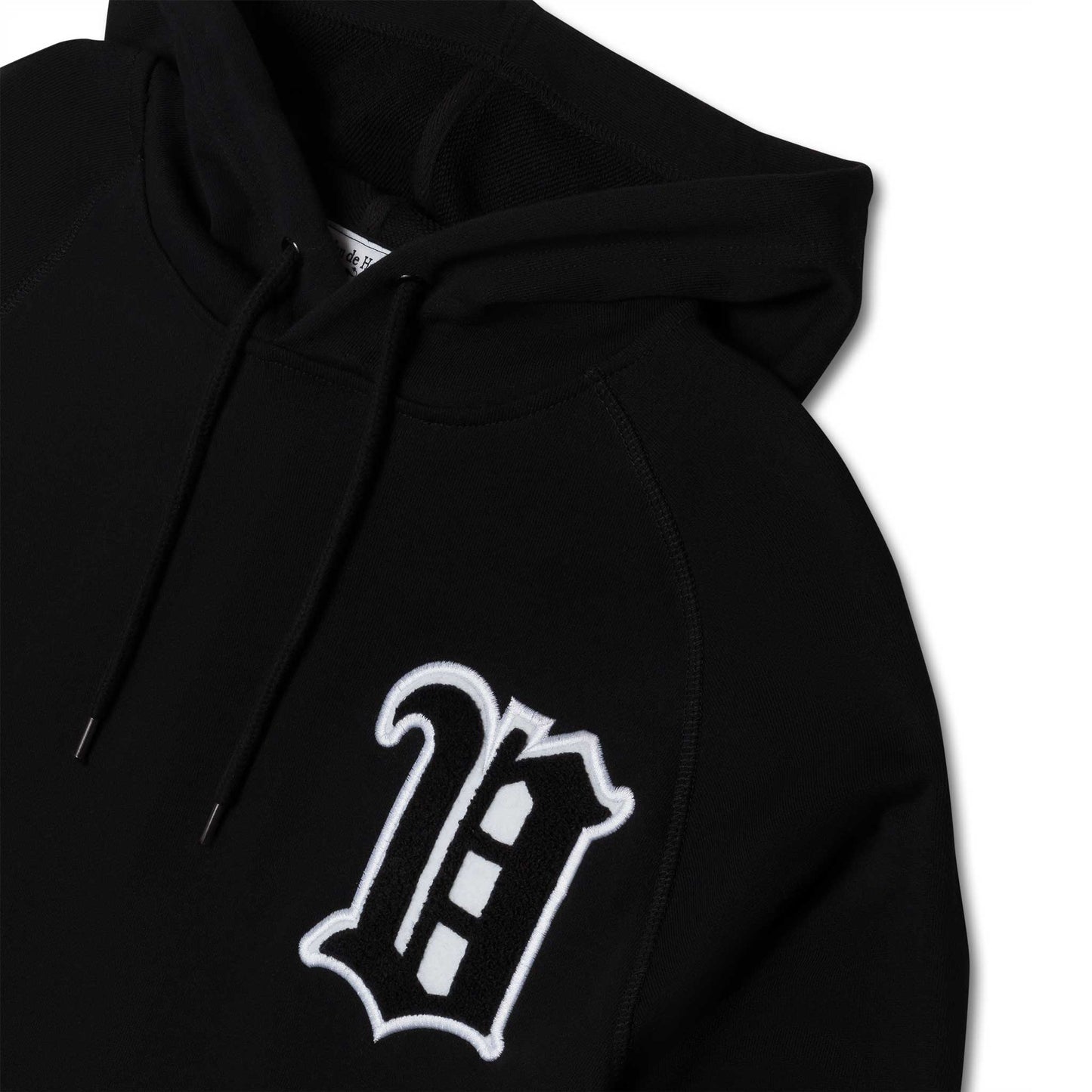 Women's - House of V - Black Varsity Chenille Patch Pullover Hoodie-Vaughn de Heart