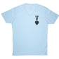 Women's - Vaughn Card Light Blue V-Neck T-Shirt-Vaughn de Heart