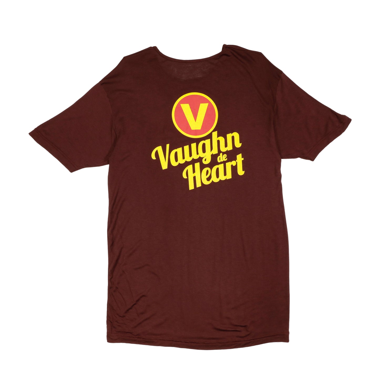 Men's Retro Logo Maroon Crew Neck T-Shirt-Vaughn de Heart