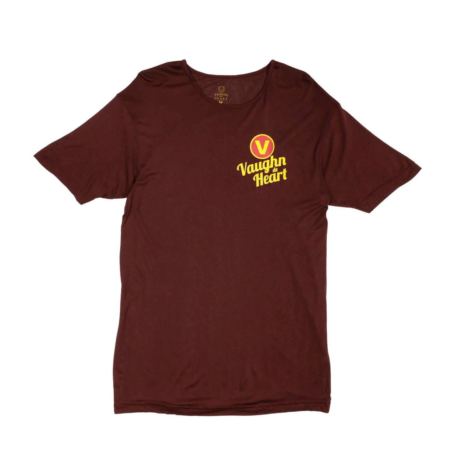 Men's Retro Logo Maroon Crew Neck T-Shirt-Vaughn de Heart