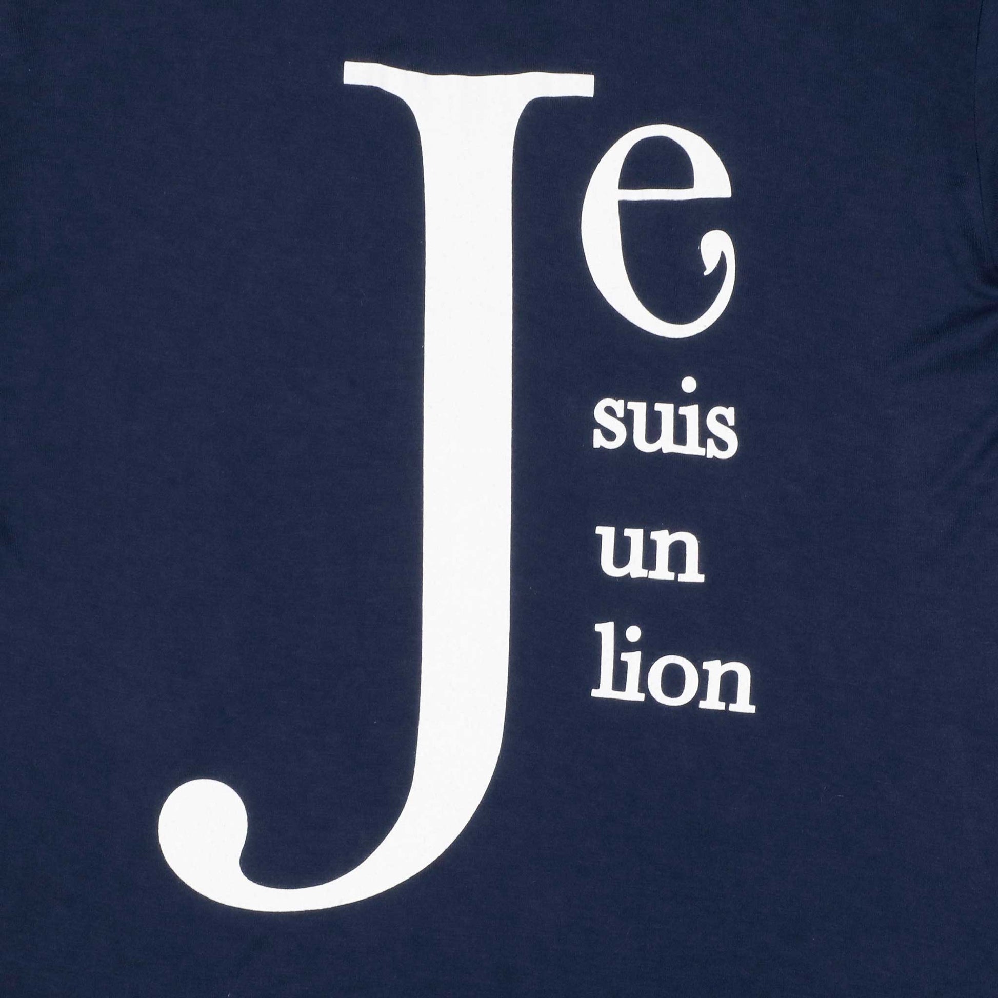 Men's - Je Suis un Lion Navy Blue Crew Neck T-Shirt-Vaughn de Heart
