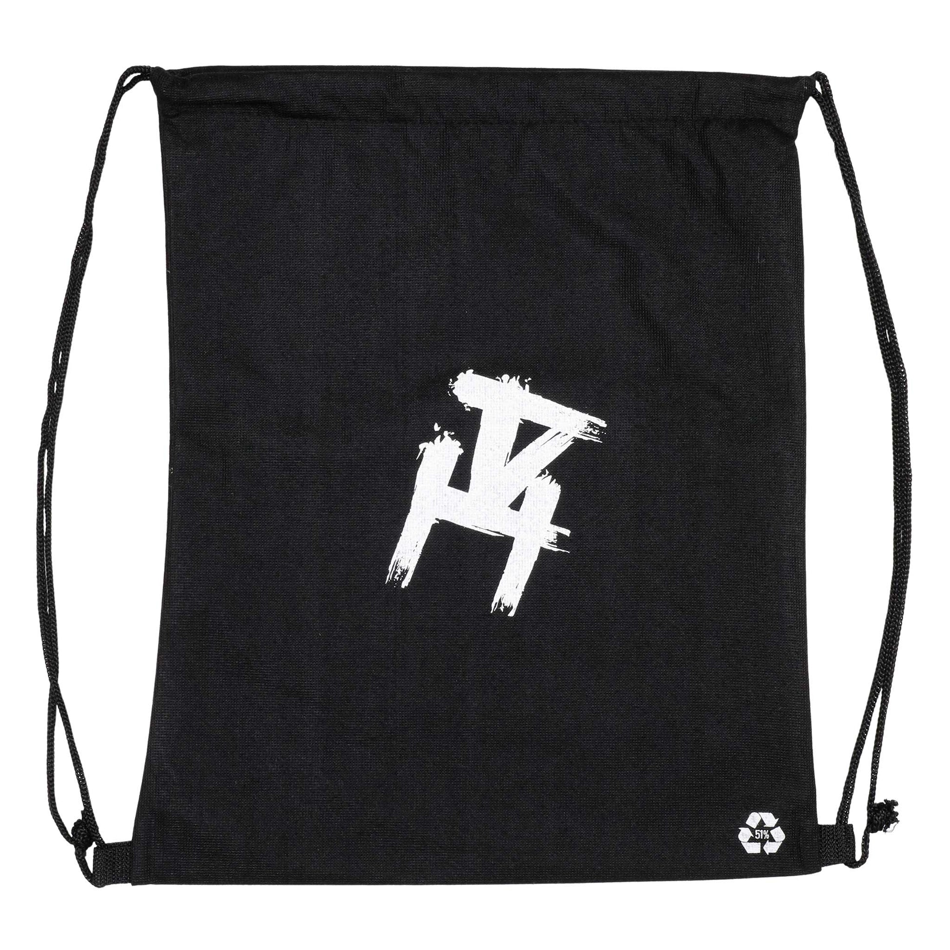 Recycled Black Drawstring Bag-Vaughn de Heart
