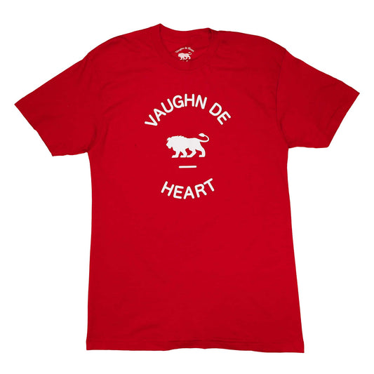 Men's - Circle Lion Red Crew Neck T-Shirt-Vaughn de Heart
