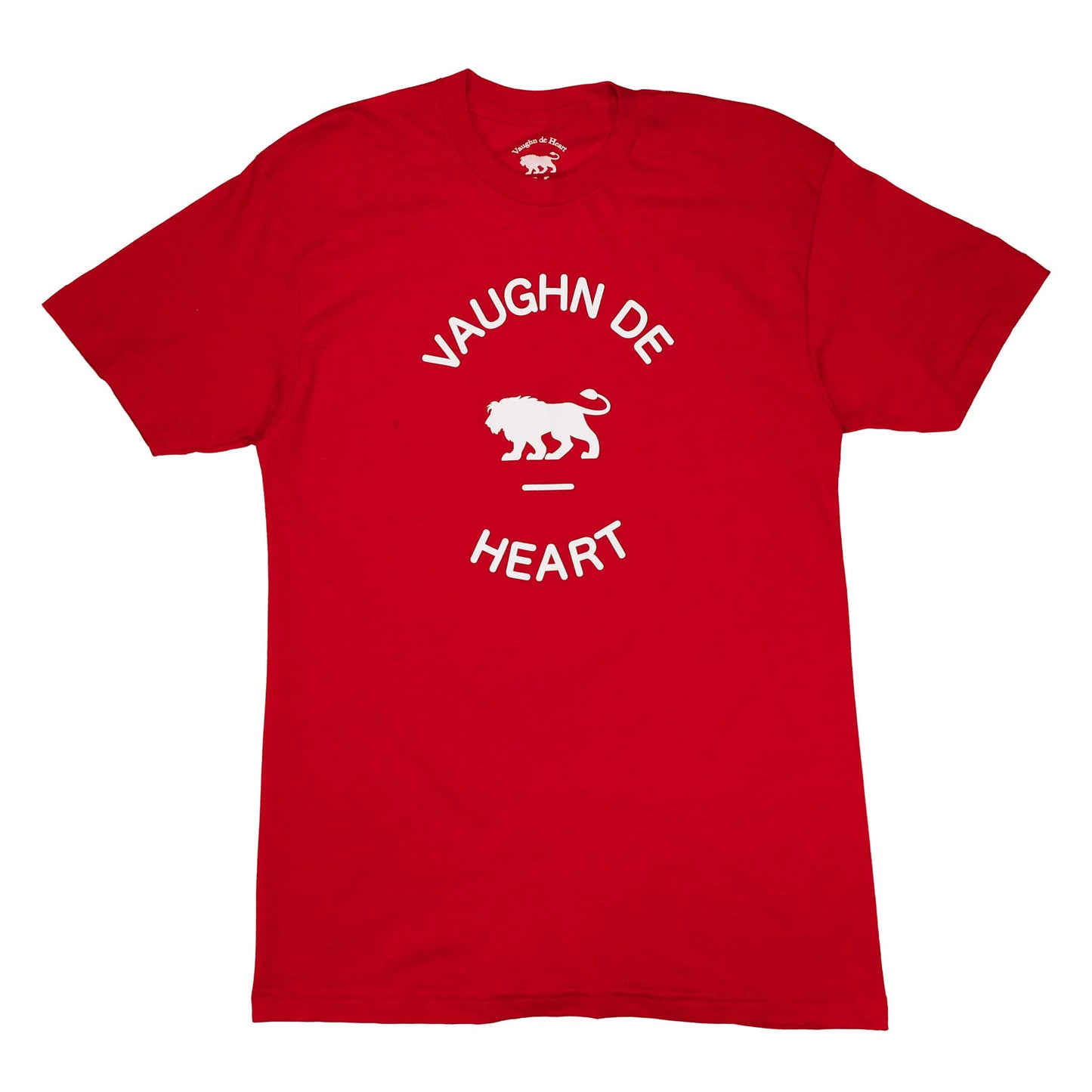 Women's - Circle Lion Red Crew Neck T-Shirt-Vaughn de Heart