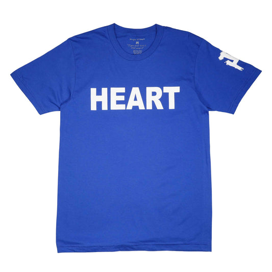 Men's - Heart Blue and White Crew Neck T-Shirt-Vaughn de Heart