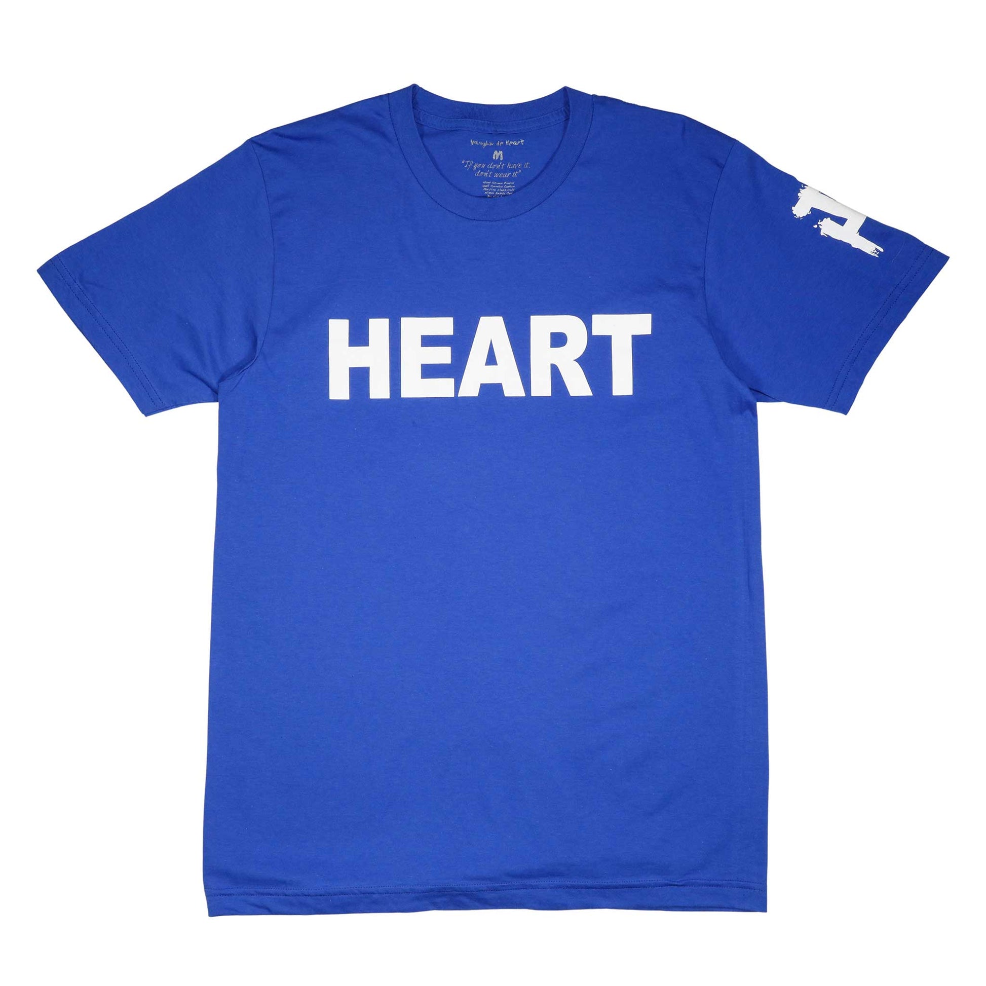 Women's - Heart Blue and White Crew Neck T-Shirt-Vaughn de Heart