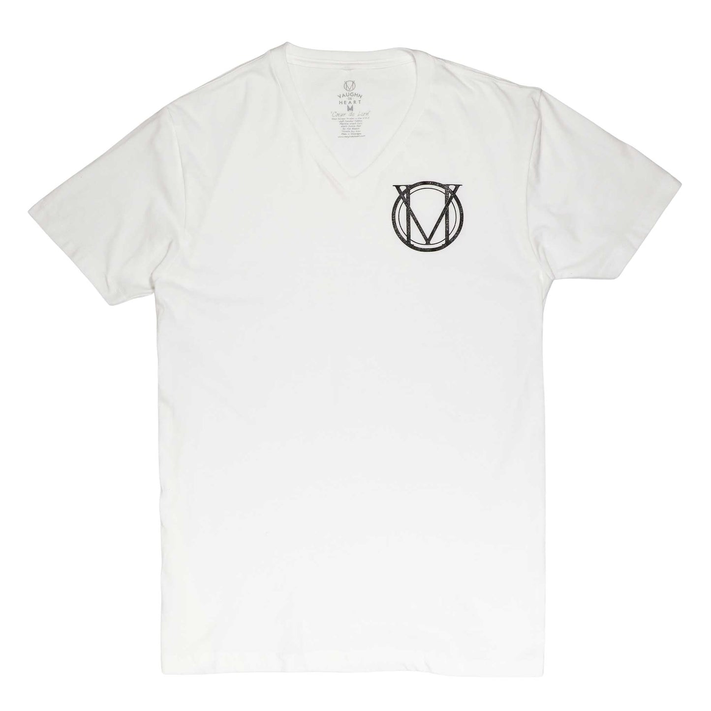 Women's - Circle Logo White V Neck T-Shirt-Vaughn de Heart