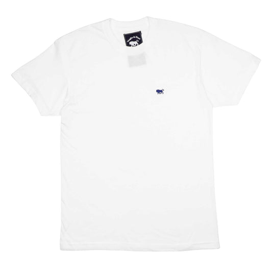Men's - Lion Embroidered White Crew Neck T-Shirt-Vaughn de Heart