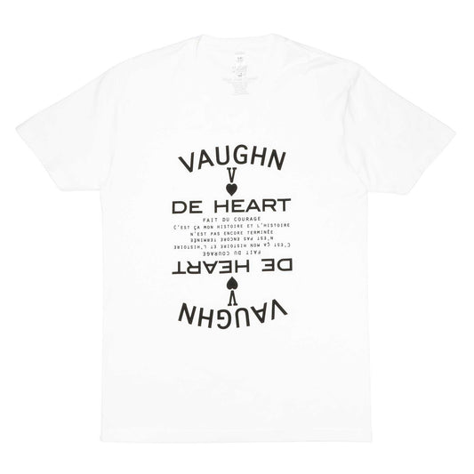 Men's - Fait du Courage White V-Neck T-Shirt-Vaughn de Heart