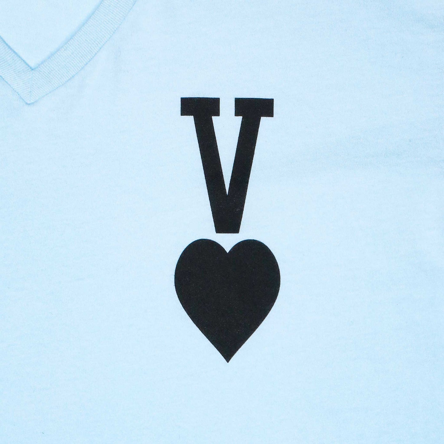 Men's - Vaughn Card Light Blue V-Neck T-Shirt-Vaughn de Heart