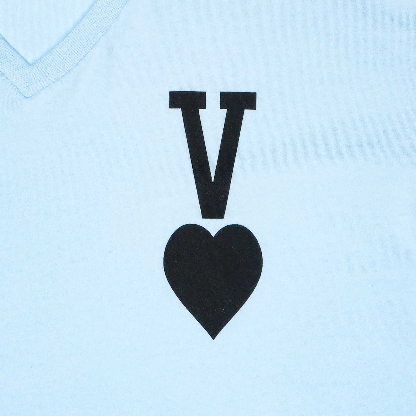 Women's - Vaughn Card Light Blue V-Neck T-Shirt-Vaughn de Heart