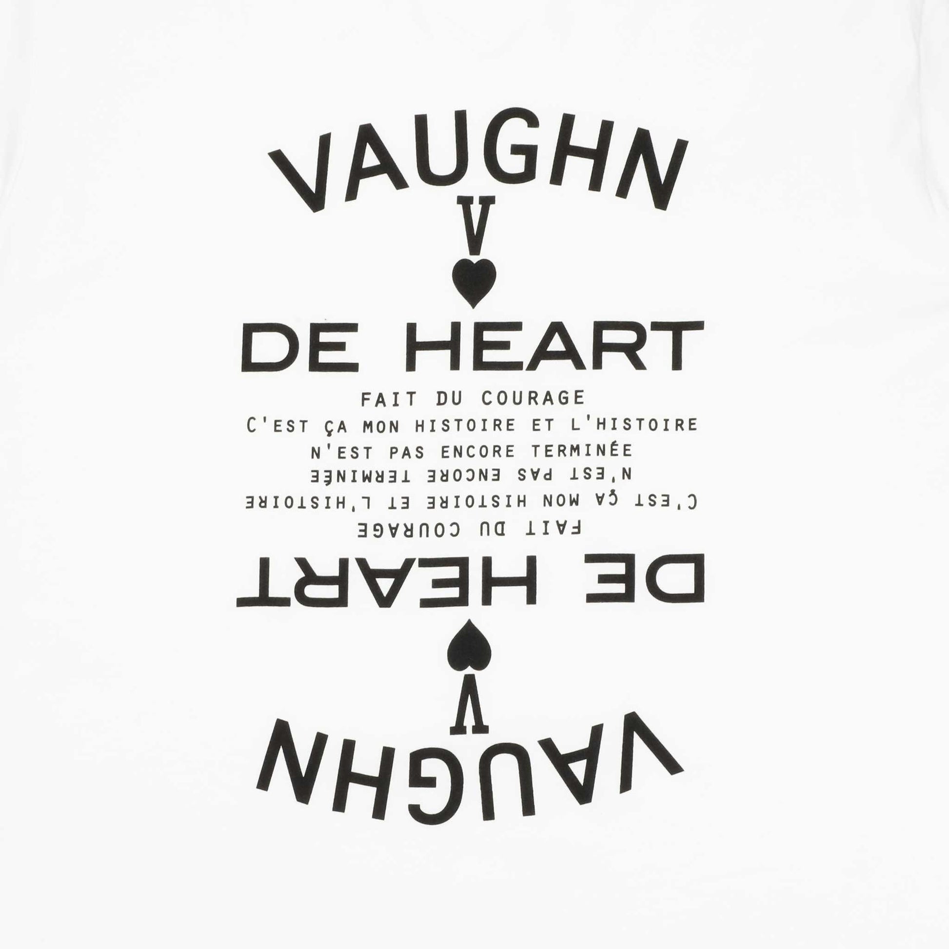 Men's - Fait du Courage White V-Neck T-Shirt-Vaughn de Heart