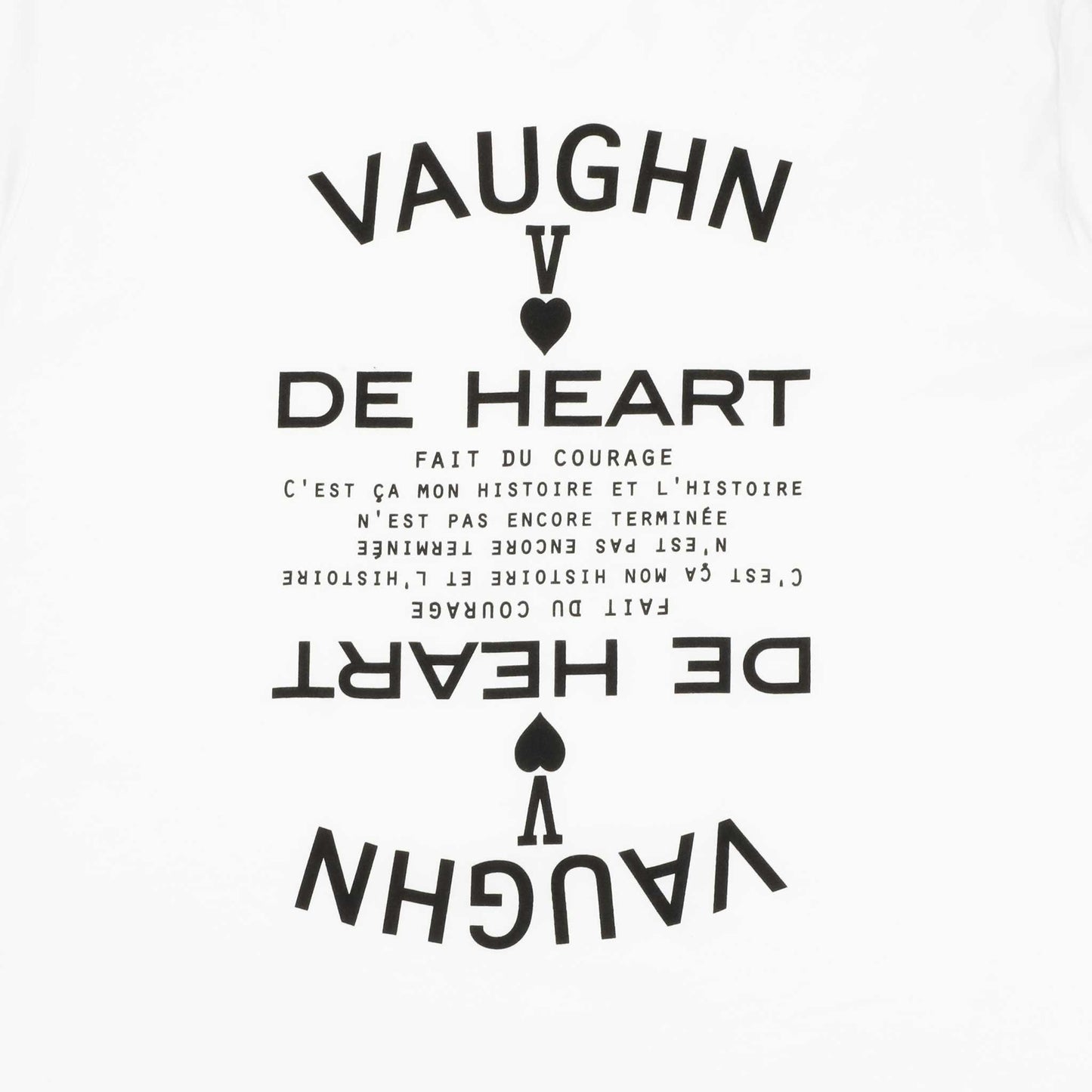 Women's - Fait du Courage White V-Neck T-Shirt-Vaughn de Heart