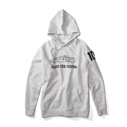 Women's - Uno Zero Auto da Corsa Heather White Pullover Hoodie-Vaughn de Heart