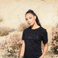 Women's - Uno Zero Emblema Black Crew Neck T-Shirt-Vaughn de Heart