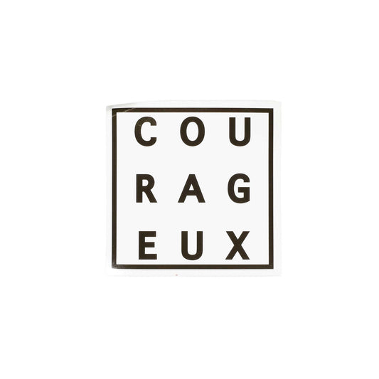 COURAGEUX White Square Sticker-Vaughn de Heart