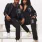 Men's - House of V - Black Varsity Chenille Patch Nylon Varsity Jacket - Vaughn de Heart