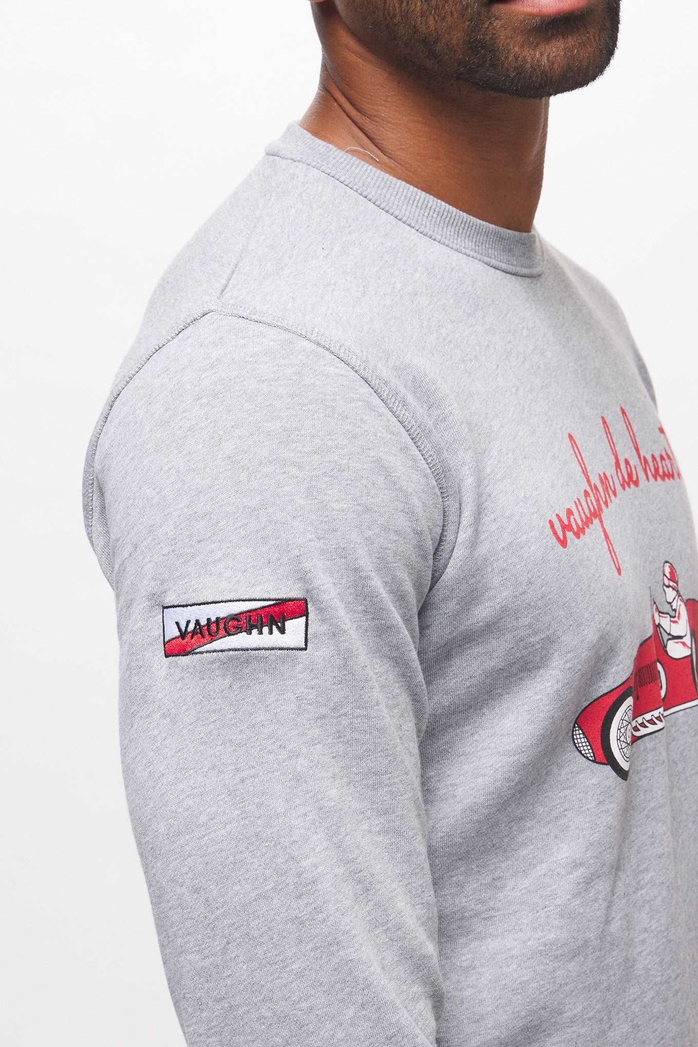 Men's - F1 Sweatshirt - Uno Zero Automobilismo Heather Grey Sweater-Vaughn de Heart