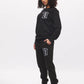 Women's - Black Varsity Chenille Patch Crew Neck Sweater-Vaughn de Heart