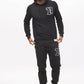 Men's - House of V - Black Varsity Chenille Patch Pullover Hoodie-Vaughn de Heart