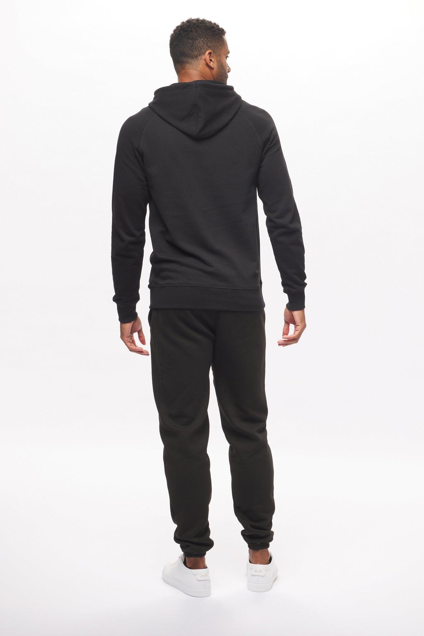 Men's - House of V - Black Varsity Chenille Patch Pullover Hoodie-Vaughn de Heart