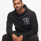 Men's - House of V - Black Varsity Chenille Patch Pullover Hoodie-Vaughn de Heart