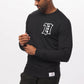 Men's - House of V - Black Varsity Chenille Patch Crew Neck Sweater-Vaughn de Heart